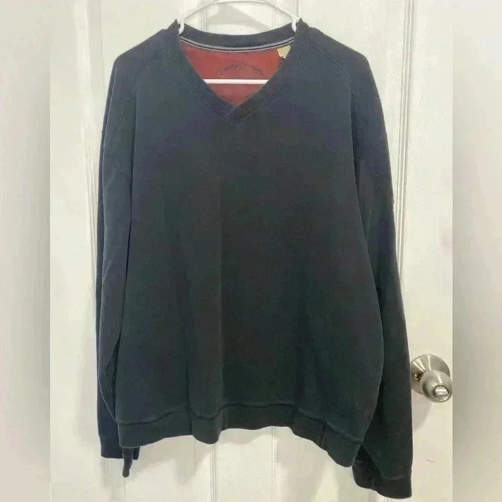 Tommy Bahama Sweatshirt 100% Pima Cotton Black Size XL